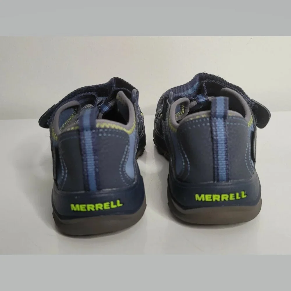 MERRELL Youth Boys Kids Hiking Waterproof Water Shoes Sandals 4 Blue Hydro Green